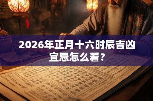2026年正月十六时辰吉凶宜忌怎么看？