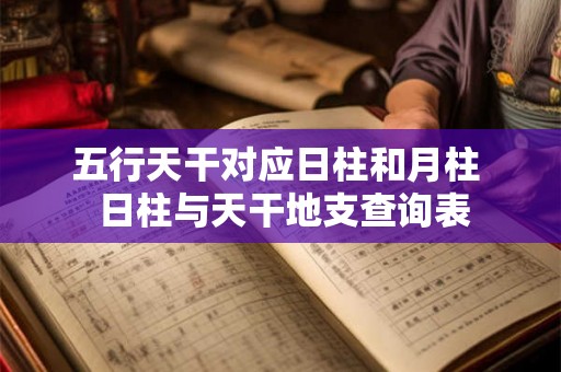 五行天干对应日柱和月柱  日柱与天干地支查询表