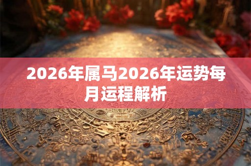 2026年属马2026年运势每月运程解析