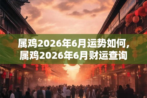 属鸡2026年6月运势如何,属鸡2026年6月财运查询 属鸡2026年6月运势如何,属鸡2026年6月财运查询