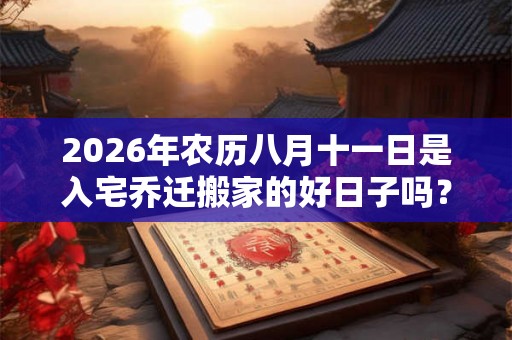 2026年农历八月十一日是入宅乔迁搬家的好日子吗？
