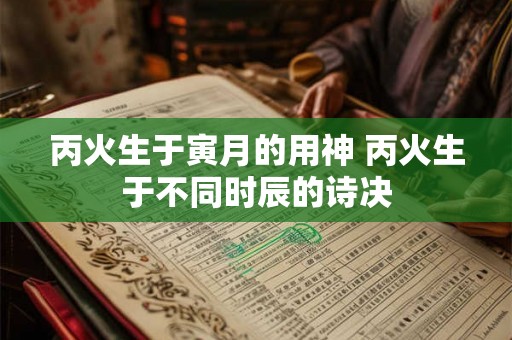 丙火生于寅月的用神 丙火生于不同时辰的诗决