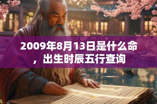 2009年8月13日是什么命，出生时辰五行查询