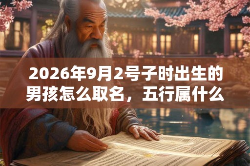 2026年9月2号子时出生的男孩怎么取名，五行属什么