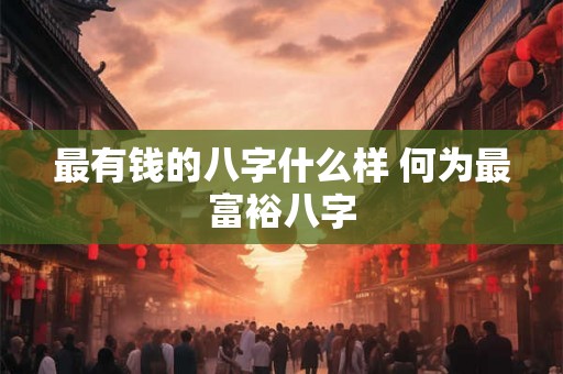 最有钱的八字什么样 何为最富裕八字