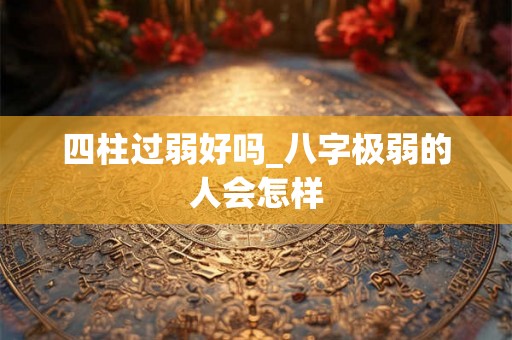 四柱过弱好吗_八字极弱的人会怎样 四柱过弱好吗_八字极弱的人会怎样