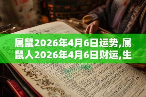 属鼠2026年4月6日运势,属鼠人2026年4月6日财运,生肖鼠2026年4月6日运势