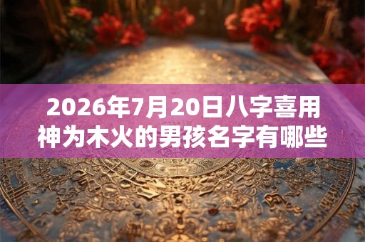 2026年7月20日八字喜用神为木火的男孩名字有哪些