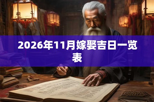 2026年11月嫁娶吉日一览表
