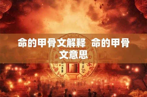 命的甲骨文解释  命的甲骨文意思