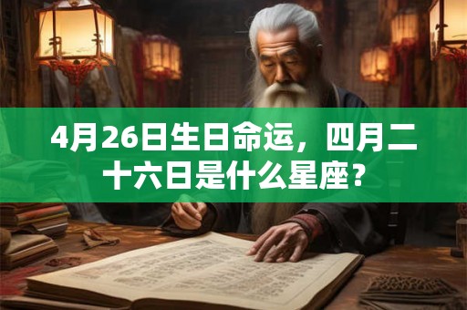 4月26日生日命运,四月二十六日是什么星座? 4月26日生日命运,四月二十六日是什么星座?