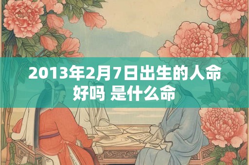 2013年2月7日出生的人命好吗 是什么命 2013年2月7日出生的人命好吗 是什么命
