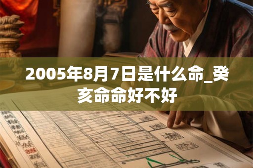 2005年8月7日是什么命_癸亥命命好不好