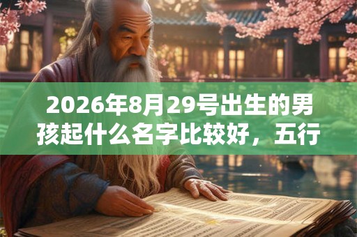 2026年8月29号出生的男孩起什么名字比较好，五行属什么