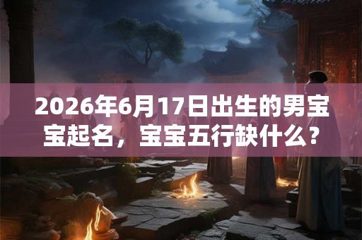 2026年6月17日出生的男宝宝起名，宝宝五行缺什么？