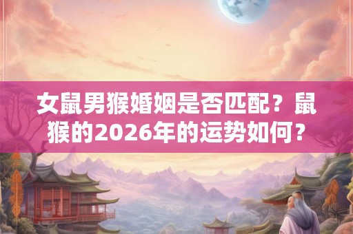 女鼠男猴婚姻是否匹配？鼠猴的2026年的运势如何？