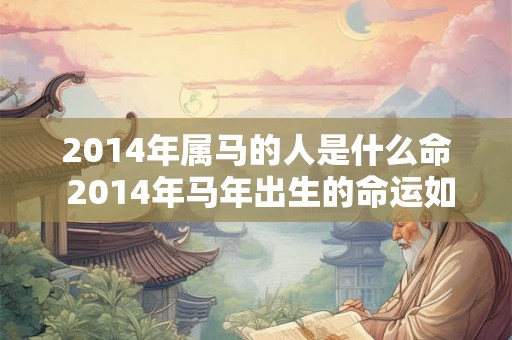 2014年属马的人是什么命 2014年马年出生的命运如何