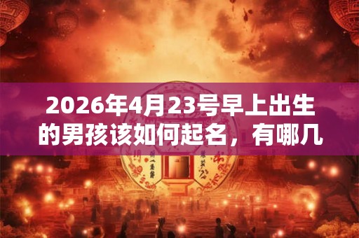 2026年4月23号早上出生的男孩该如何起名，有哪几种方法？