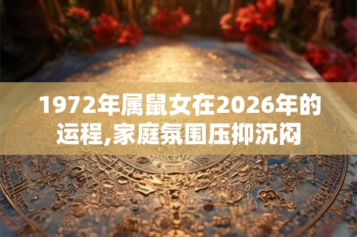 1972年属鼠女在2026年的运程,家庭氛围压抑沉闷