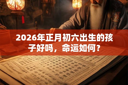 2026年正月初六出生的孩子好吗，命运如何？