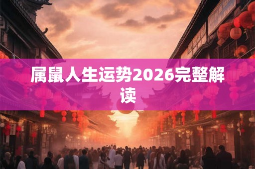 属鼠人生运势2026完整解读