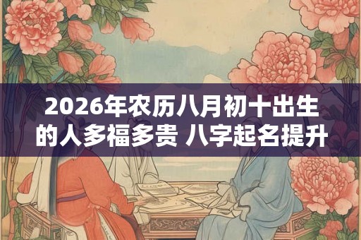 2026年农历八月初十出生的人多福多贵 八字起名提升命局 2026年农历八月初十出生的人多福多贵 八字起名提升命局