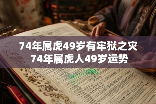 74年属虎49岁有牢狱之灾 74年属虎人49岁运势