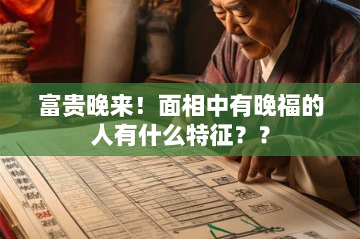 富贵晚来！面相中有晚福的人有什么特征？？