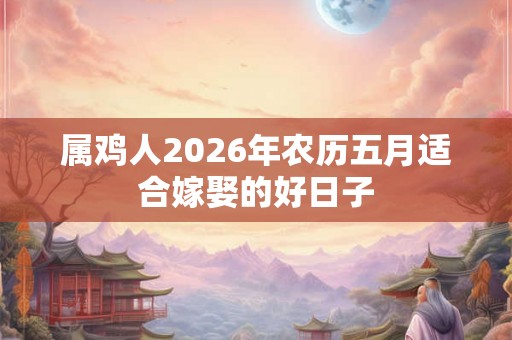 属鸡人2026年农历五月适合嫁娶的好日子