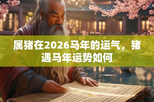 属猪在2026马年的运气，猪遇马年运势如何