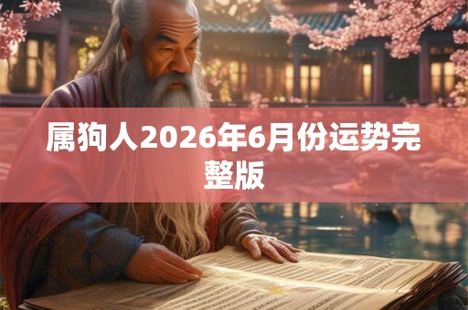 属狗人2026年6月份运势完整版