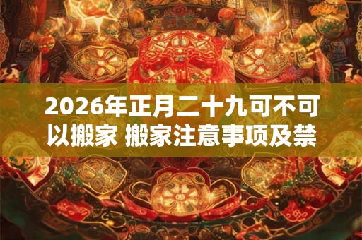 2026年正月二十九可不可以搬家 搬家注意事项及禁忌