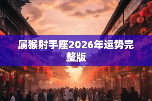 属猴射手座2026年运势完整版