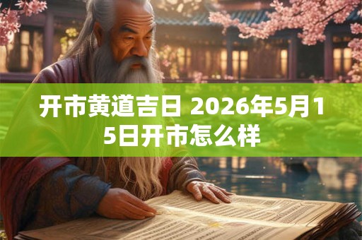 开市黄道吉日 2026年5月15日开市怎么样