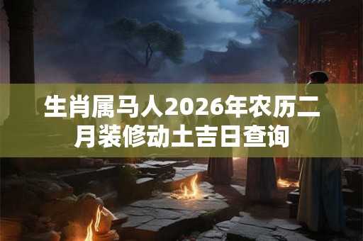 生肖属马人2026年农历二月装修动土吉日查询