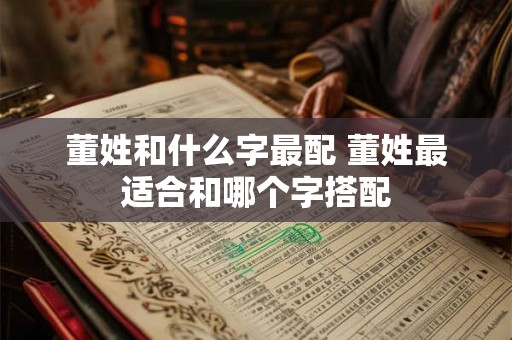 董姓和什么字最配 董姓最适合和哪个字搭配