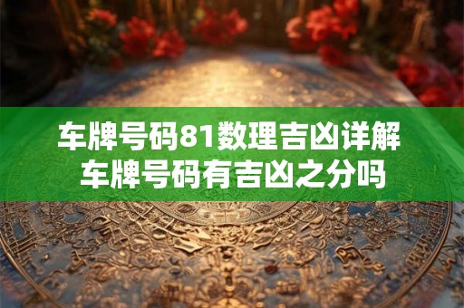 车牌号码81数理吉凶详解 车牌号码有吉凶之分吗