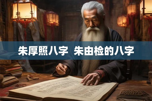 朱厚照八字  朱由检的八字