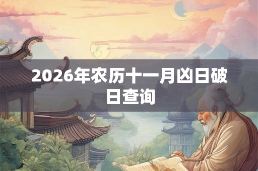 2026年农历十一月凶日破日查询