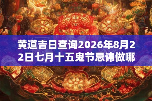 黄道吉日查询2026年8月22日七月十五鬼节忌讳做哪些事情