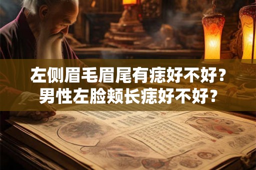 左侧眉毛眉尾有痣好不好？男性左脸颊长痣好不好？