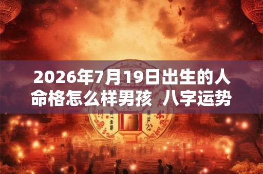 2026年7月19日出生的人命格怎么样男孩  八字运势分析
