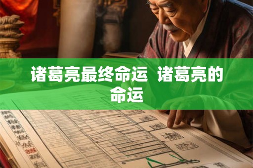 诸葛亮最终命运  诸葛亮的命运