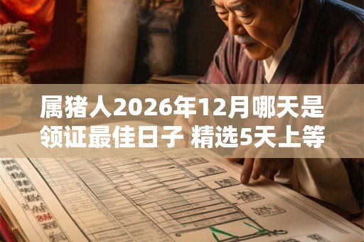 属猪人2026年12月哪天是领证最佳日子 精选5天上等领结婚证吉日