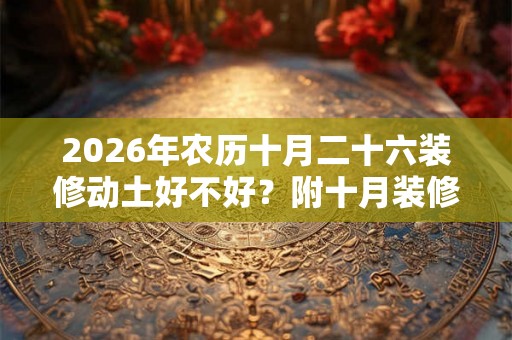 2026年农历十月二十六装修动土好不好？附十月装修吉日！