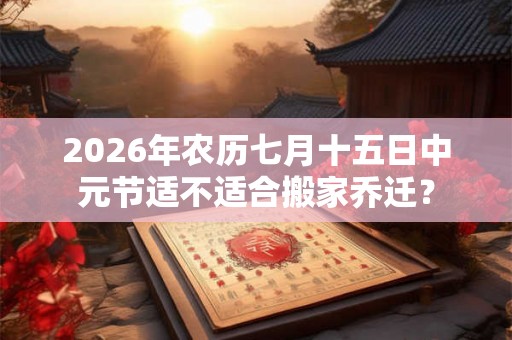 2026年农历七月十五日中元节适不适合搬家乔迁？