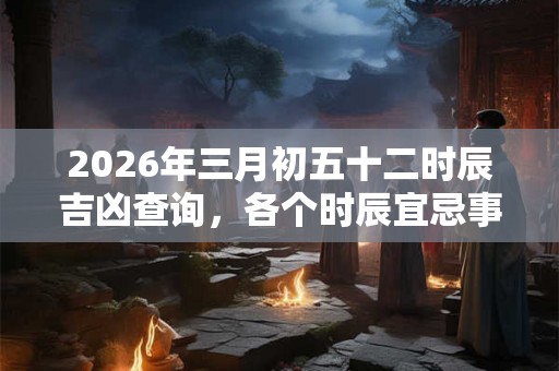 2026年三月初五十二时辰吉凶查询,各个时辰宜忌事项 2026年三月初五十二时辰吉凶查询,各个时辰宜忌事项