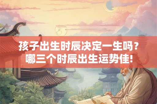 孩子出生时辰决定一生吗？哪三个时辰出生运势佳!