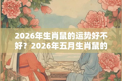 2026年生肖鼠的运势好不好？2026年五月生肖鼠的人运势如何？