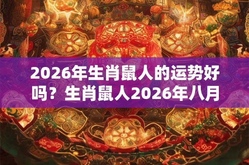 2026年生肖鼠人的运势好吗?生肖鼠人2026年八月的运势怎样? 2026年生肖鼠人的运势好吗?生肖鼠人2026年八月的运势怎样?